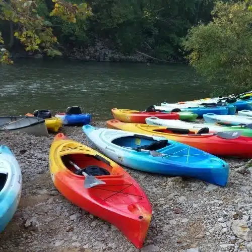 Kayaks ready to launch