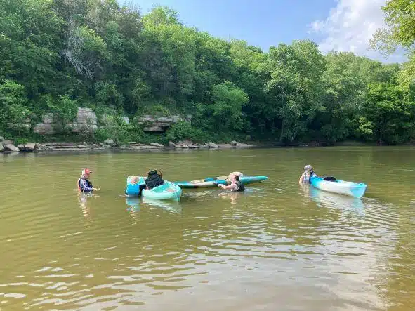 advanced kayak Class learns how to kayak