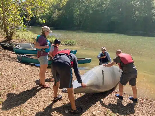 Learn to empty a canoe