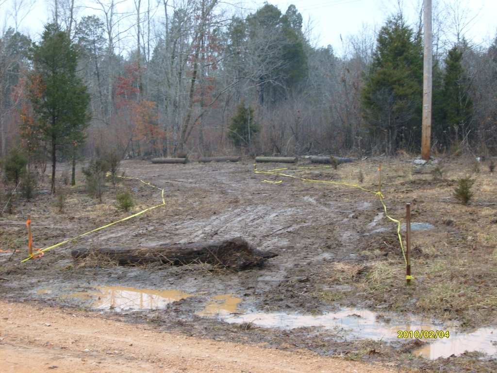 Beginning the driveway